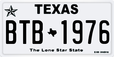 TX license plate BTB1976