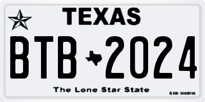TX license plate BTB2024