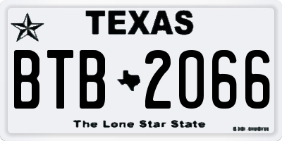 TX license plate BTB2066