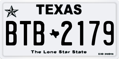 TX license plate BTB2179