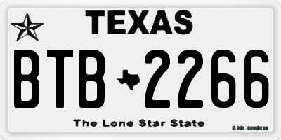 TX license plate BTB2266