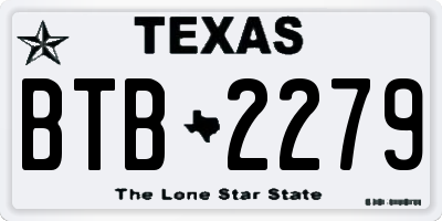 TX license plate BTB2279