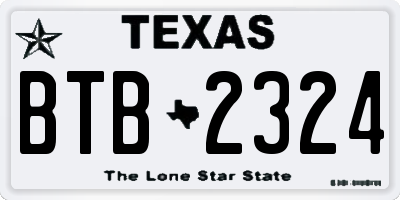 TX license plate BTB2324