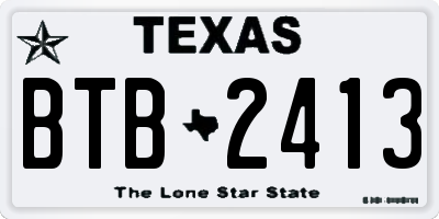 TX license plate BTB2413