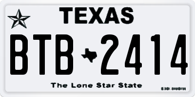 TX license plate BTB2414
