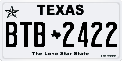 TX license plate BTB2422