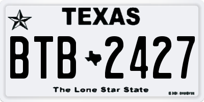 TX license plate BTB2427