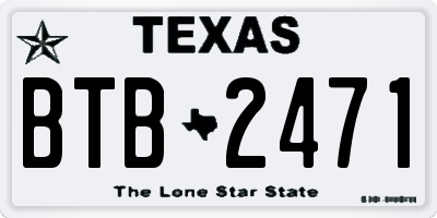 TX license plate BTB2471