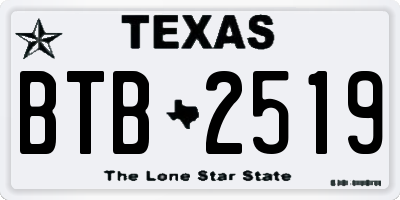 TX license plate BTB2519