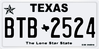 TX license plate BTB2524