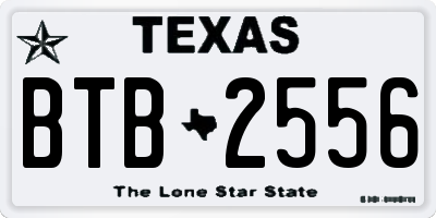 TX license plate BTB2556