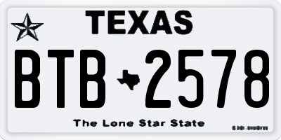 TX license plate BTB2578