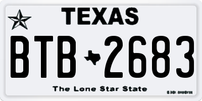 TX license plate BTB2683