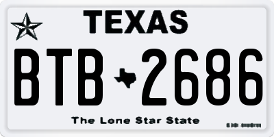 TX license plate BTB2686