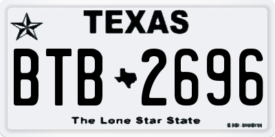 TX license plate BTB2696