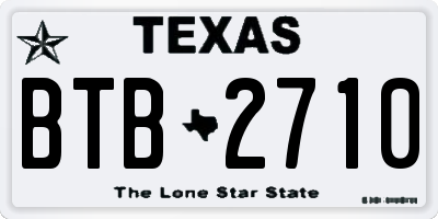 TX license plate BTB2710