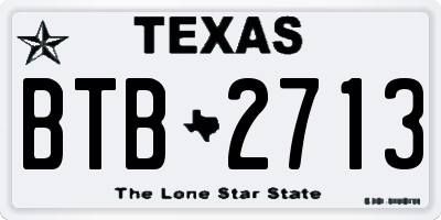 TX license plate BTB2713