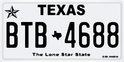 TX license plate BTB4688