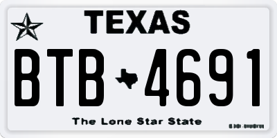 TX license plate BTB4691