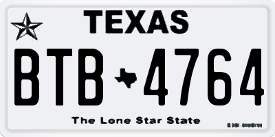 TX license plate BTB4764