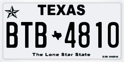 TX license plate BTB4810