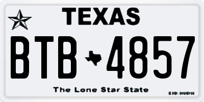 TX license plate BTB4857