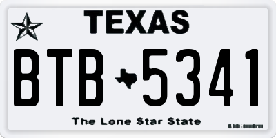 TX license plate BTB5341