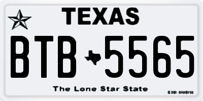 TX license plate BTB5565