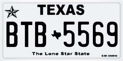 TX license plate BTB5569