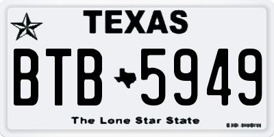TX license plate BTB5949