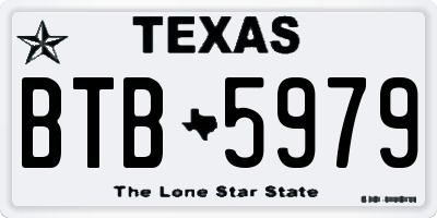 TX license plate BTB5979