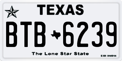 TX license plate BTB6239