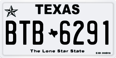TX license plate BTB6291