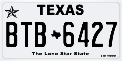 TX license plate BTB6427
