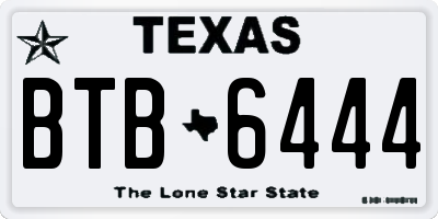 TX license plate BTB6444