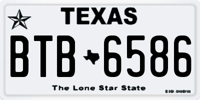 TX license plate BTB6586