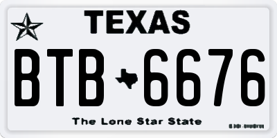 TX license plate BTB6676
