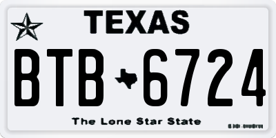 TX license plate BTB6724