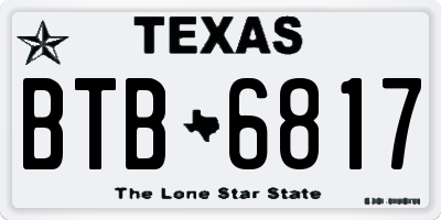 TX license plate BTB6817