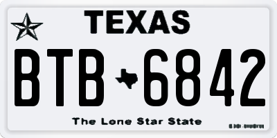 TX license plate BTB6842