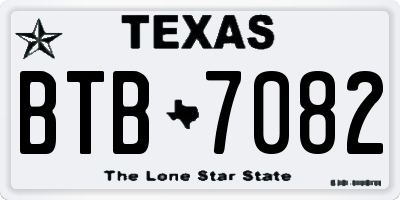 TX license plate BTB7082