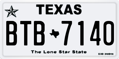 TX license plate BTB7140