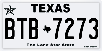 TX license plate BTB7273