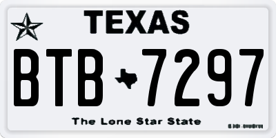 TX license plate BTB7297