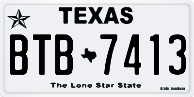 TX license plate BTB7413
