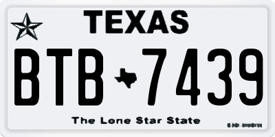 TX license plate BTB7439