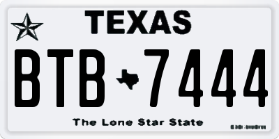 TX license plate BTB7444