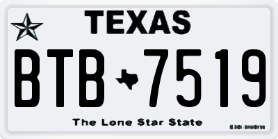 TX license plate BTB7519