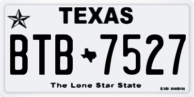 TX license plate BTB7527