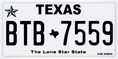 TX license plate BTB7559